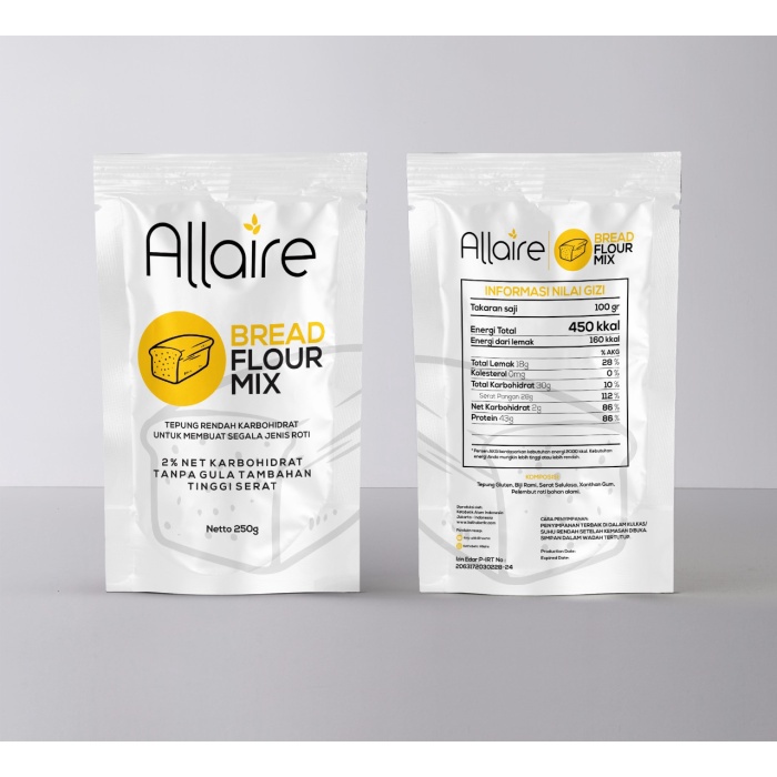 

Tepung Tepung Rendah Kerbohidrat 500Gr Allaire Bread Flour Untuk Keto