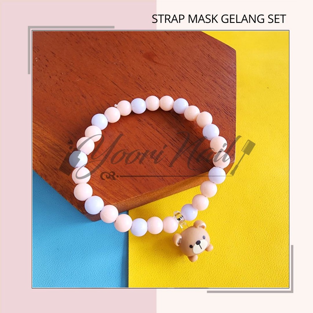 Strap masker gelang set nama strap tali masker custom kalung masker manik anak dewasa