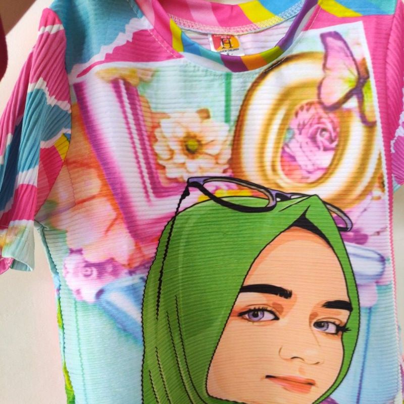 Dress TURUN NAIK boba anak 1 2 3 4 5 6 7 8 9 tahun cewek perempuan baju viral anak mentul mantul motif cewek jilbab hijab ( DRESS TURUN NAIK Hijab hijau ) Fatonah Shop jawa tengah Grobogan