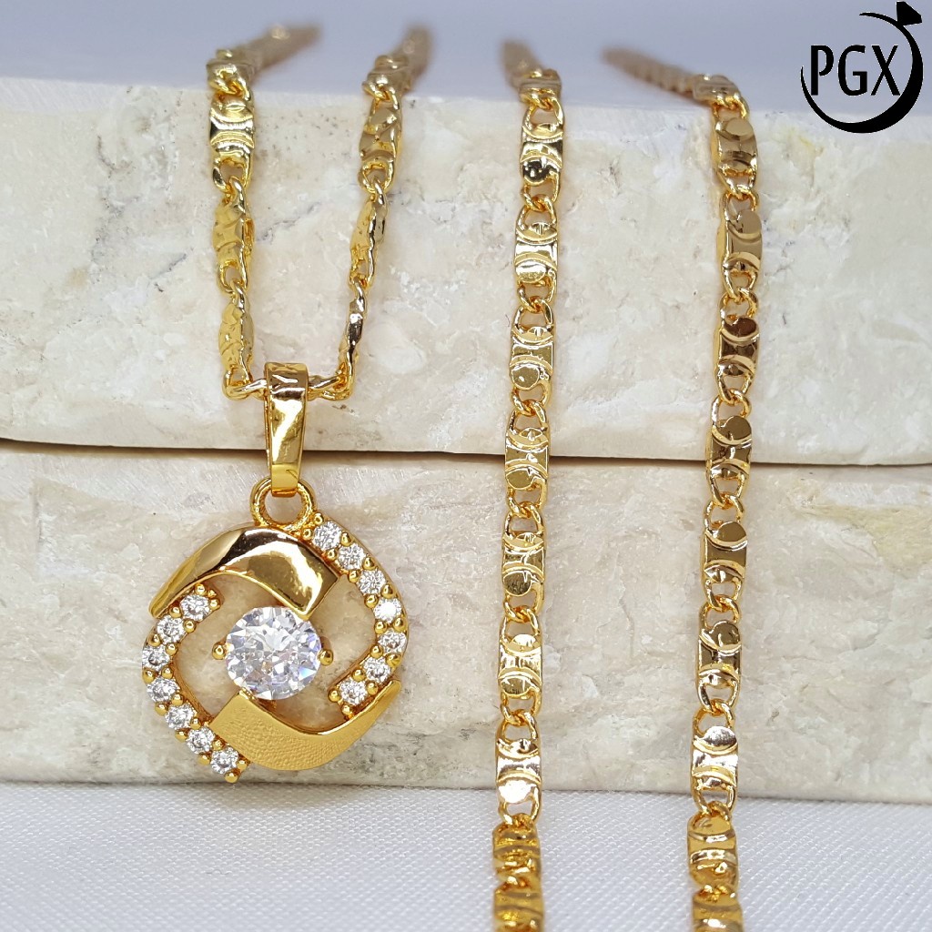 PGX Kalung Wanita Xuping Aksesoris Fashion Perhiasan Lapis Emas XD153