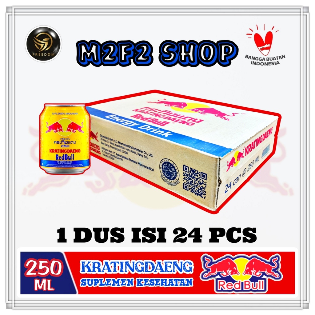 

Kratingdaeng Red Bull Gold Can | Kaleng Emas - 250 ml Kemasan Karton (Khusus Bluebird/Gojek/Grab)