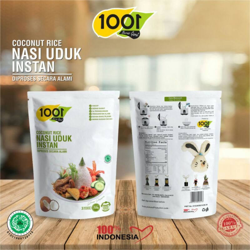 Nasi Uduk Instan 1001 Diproses Alami Praktis &amp; Higienis 250gr