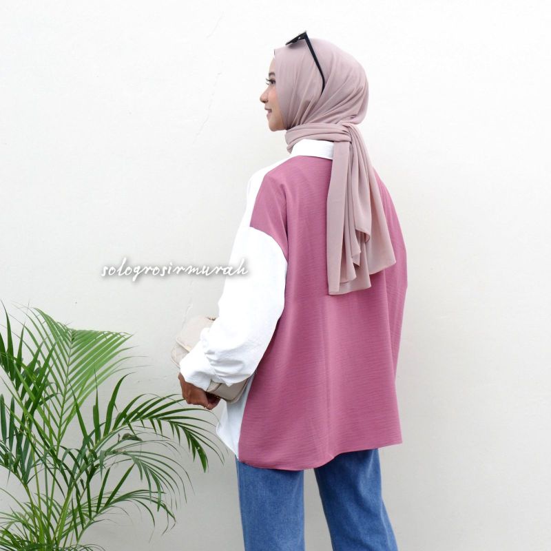 KEMEJA OVERSIZE TWO TONE