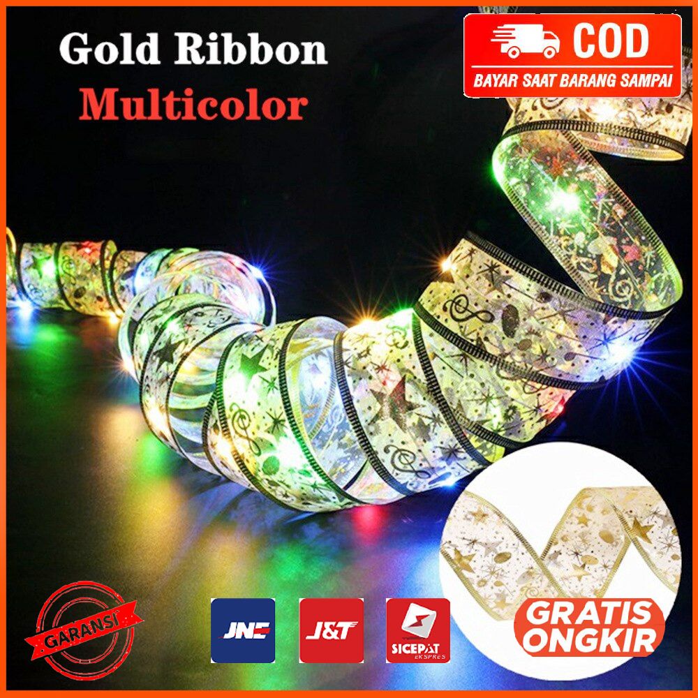 Pita Lampu LED Dekorasi Pohon Natal Ribbon Christmas Tree