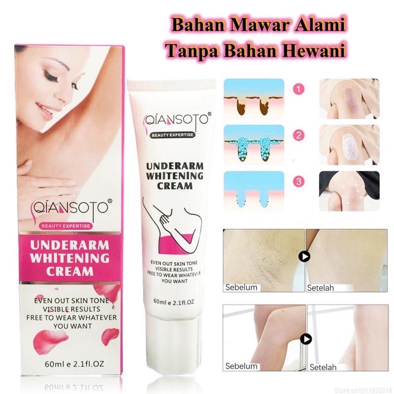 underarm Whitening Cream Original import Pemutih Ketiak Pemutih Selangkangan 60ml Ampuh Pencerah Ketiak Underarm Cream Pemutih Ketiak Sikut Dengkul Dan Lutut