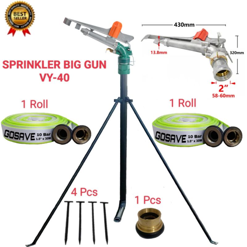 Sprinkler Big Gun Rain VY-40 Radius Tembak 40 Meter