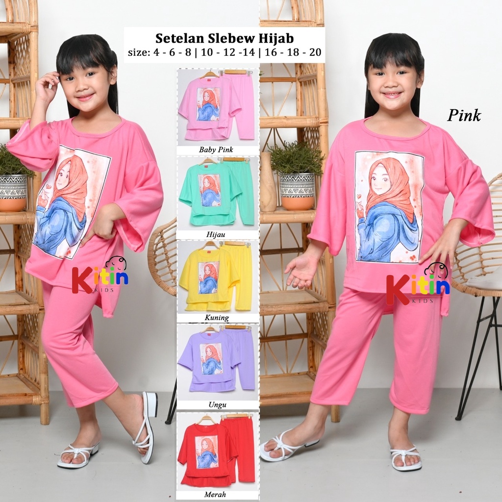 OP - SETELAN ANAK CEWE JEJE SLEBEW UKURAN TANGGUNG JUMBO BAHAN BABY TERRY APLIKASI PREMIUM/ Slebew /