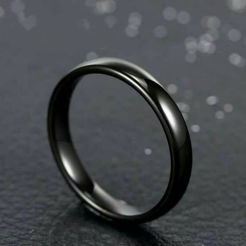 Cincin titanium ring hitam - cincin pria dan wanita