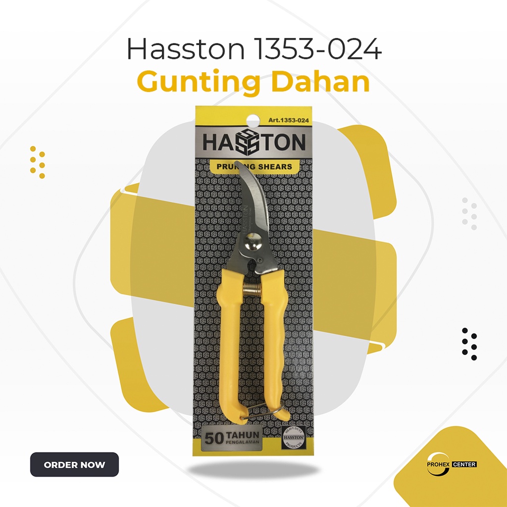 Hasston Prohex Gunting Dahan Ranting Stek Bunga Taman 8 Inch 1353-005 Stainless Steel
