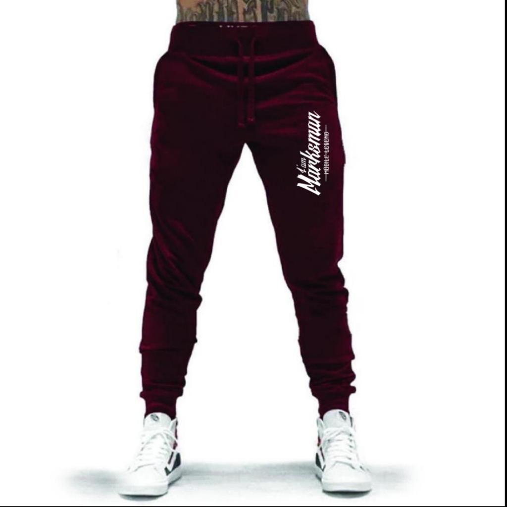 CELANA PANJANG JOGGER BAHAN FLEECE TEBAL I AM MARKSMAN / KUALITAS PREMIUM UNISEX / CELANA PANJANG PRINTING TERLARIS