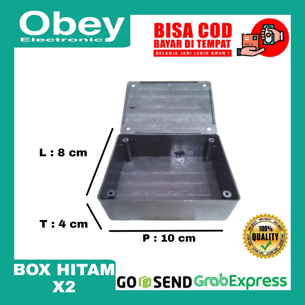 BOX HITAM X2 UK 10Cm X 8Cm