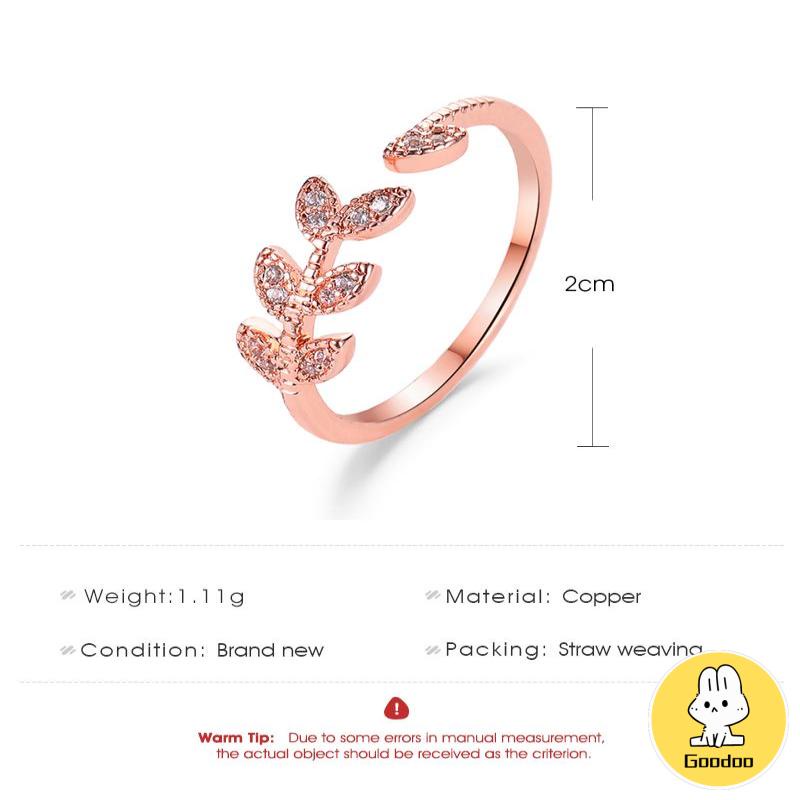 Perhiasan Wanita Cincin Wanita Mini Bisa Disesuaikan Berlapis Emas Model Bunga Untuk -Doo