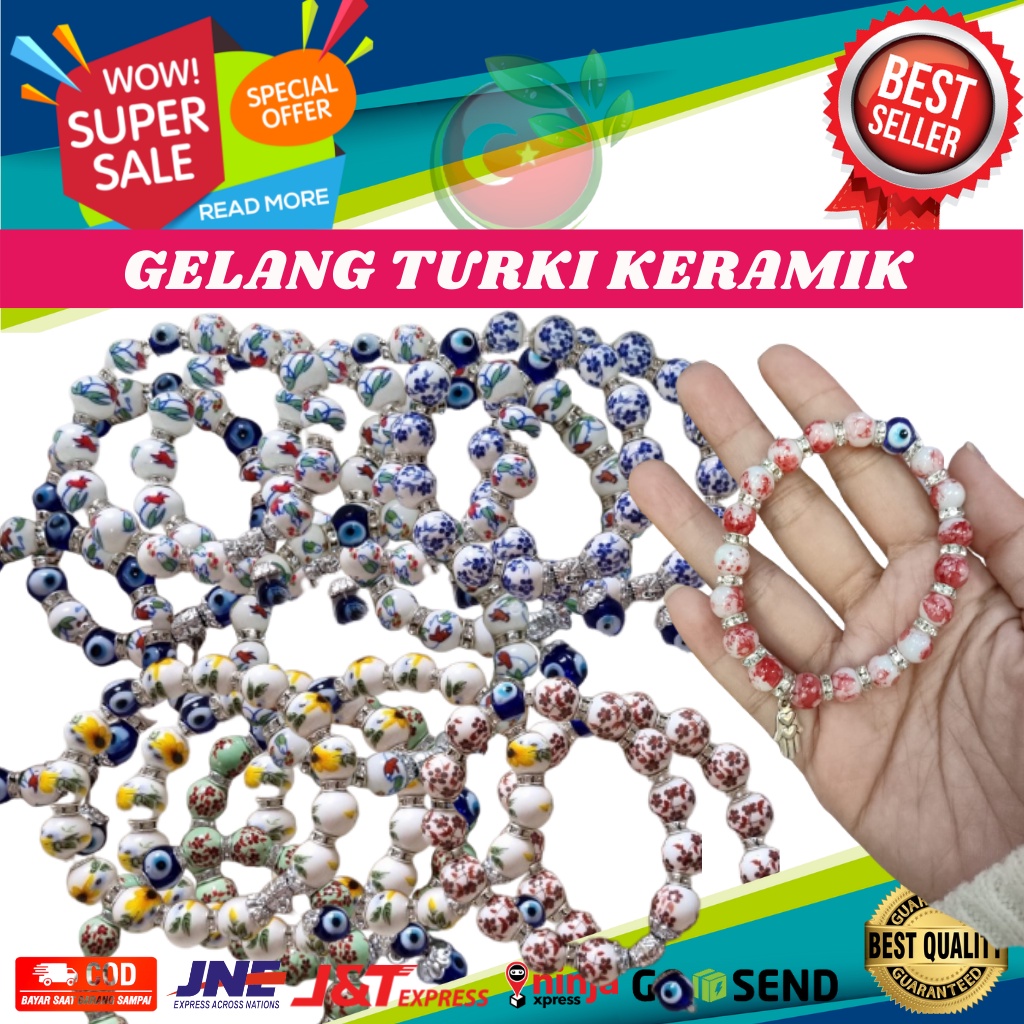 GELANG KERAMIK ASLI TURKI 100% GELANG MATA BIRU (BLUE EYES) ORIGINAL TURKEY | GELANG NAZAR BONCUK CANTIK ORIGINAL TURKIYE