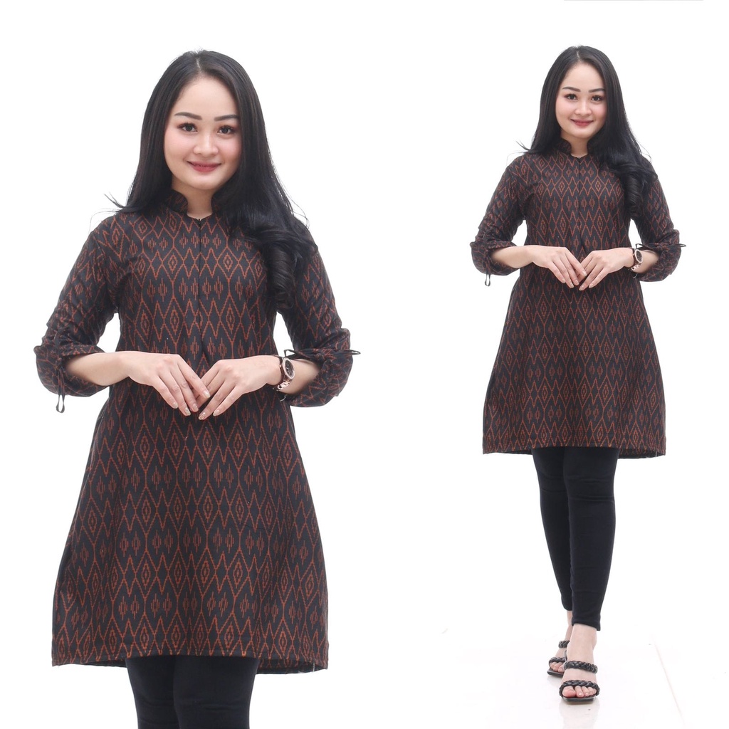 Artodomoro Tunik Batik Wanita Lengan Serut Motif Songket