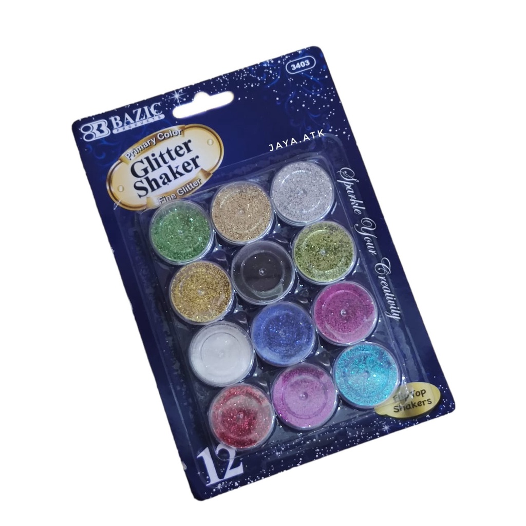 GLITER BUBUK SERBUK 12 WARNA GLITTER SHAKER DIY DEKORASI 3403 BAZIC