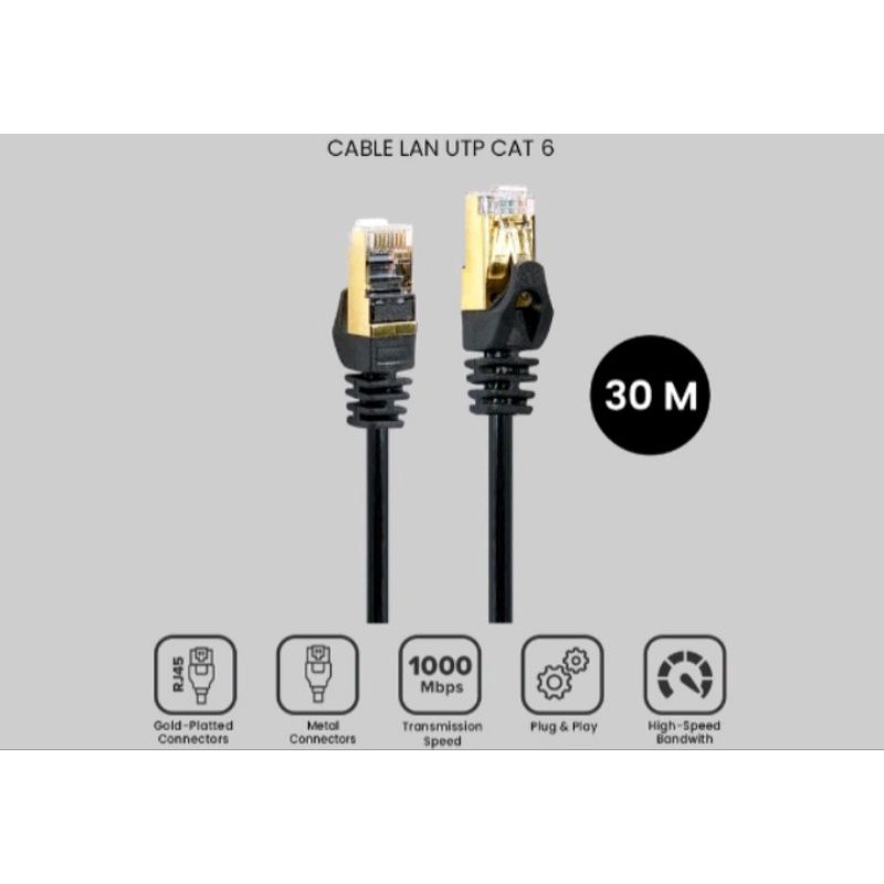 Kabel lan cat6 cliptec 30m kabe utp cat6