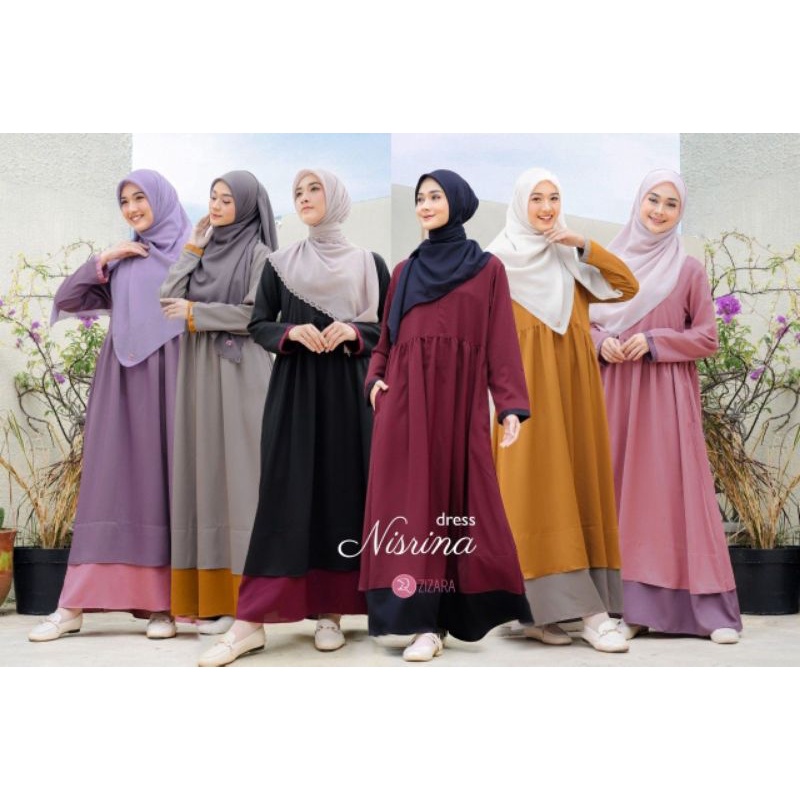 Nisrina Dress - Zizara - Gamis Polos Simpel Elegan Toribruch