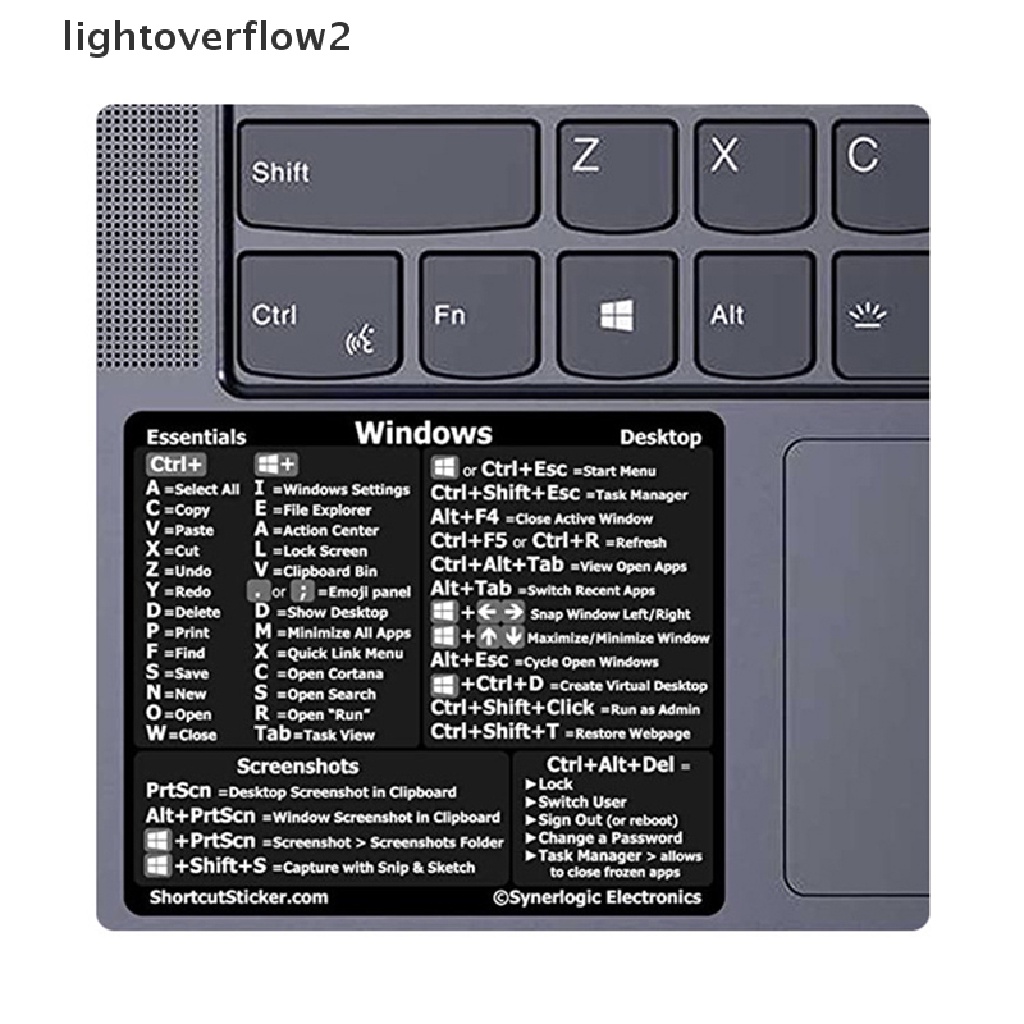 (lightoverflow2) Stiker Referensi Keyboard Komputer PC