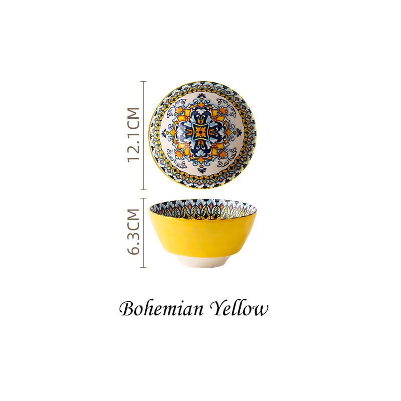 Mangkok Model Bohemian Motif Premium Diameter 12cm