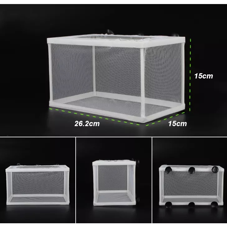 Fish Net Kotak Jaring Breeding Ikan Aquarium Box Breeder Separation Divider Isolation Pemisah Karantina Ikan