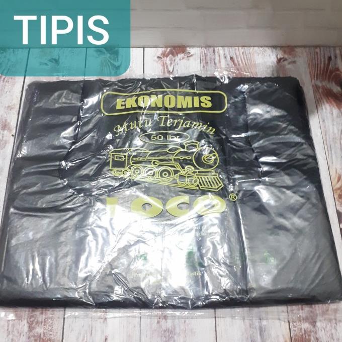 

kantong plastik kresek tipis ekonomis loco hitam jumbo ukr 40