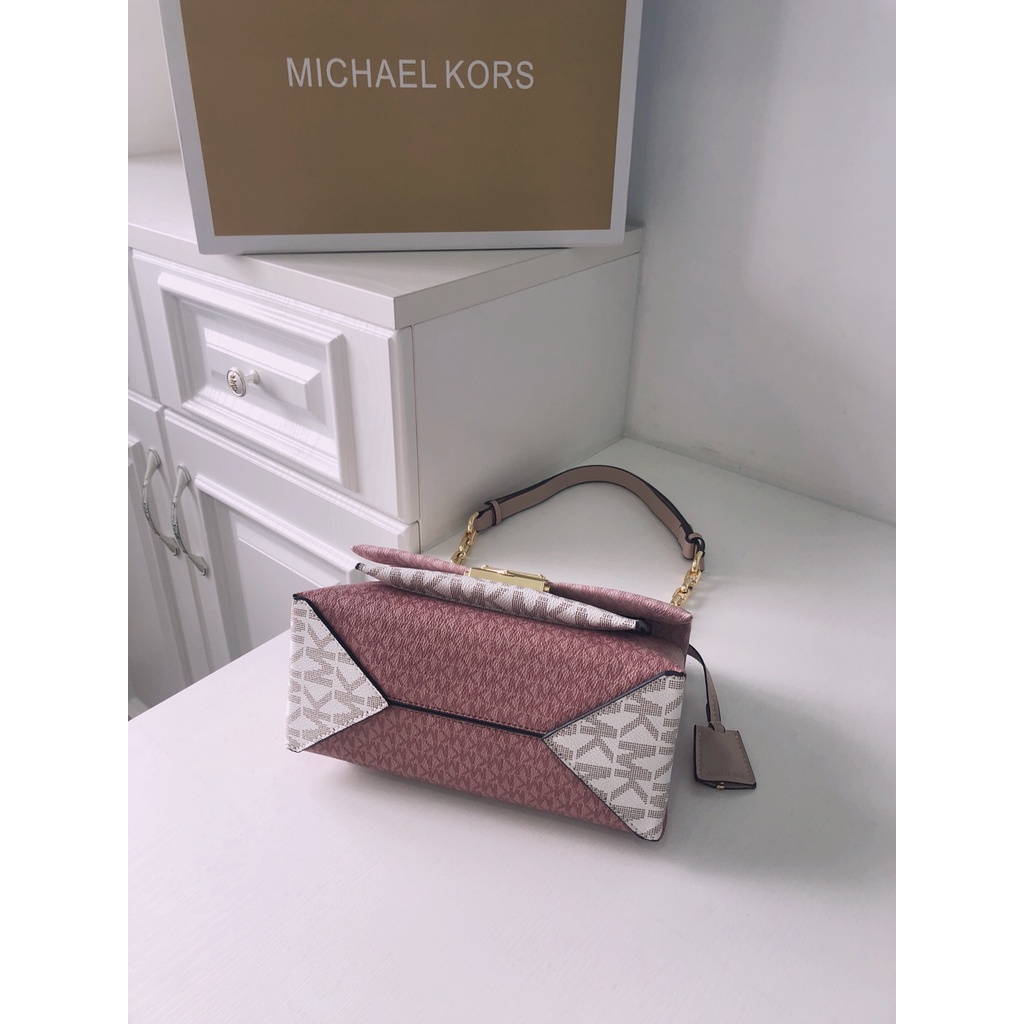 （Shopee live）KM012-4 Michael Kors 012 m-k new cece series medium old flower patchwork leather commuter OL style shoulder bag messenger bag