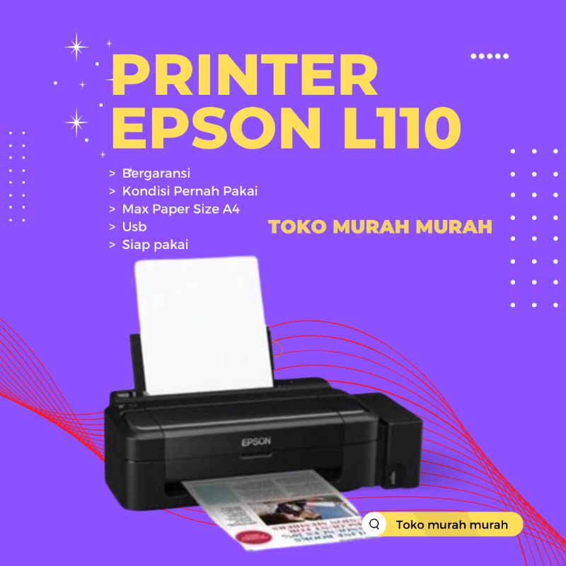 Printer Epson L110 Unit Printer Epson L110 Siap PakaiNormal