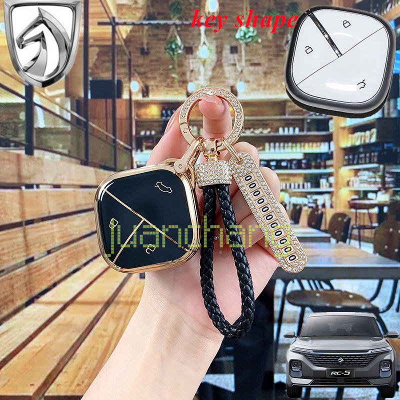 Casing Kunci Mobil Bahan TPU Untuk Wuling Dompet Kulit Pu Air Ev mobil listrik Baojun Kiwi 2023 0 RS-5 530 630