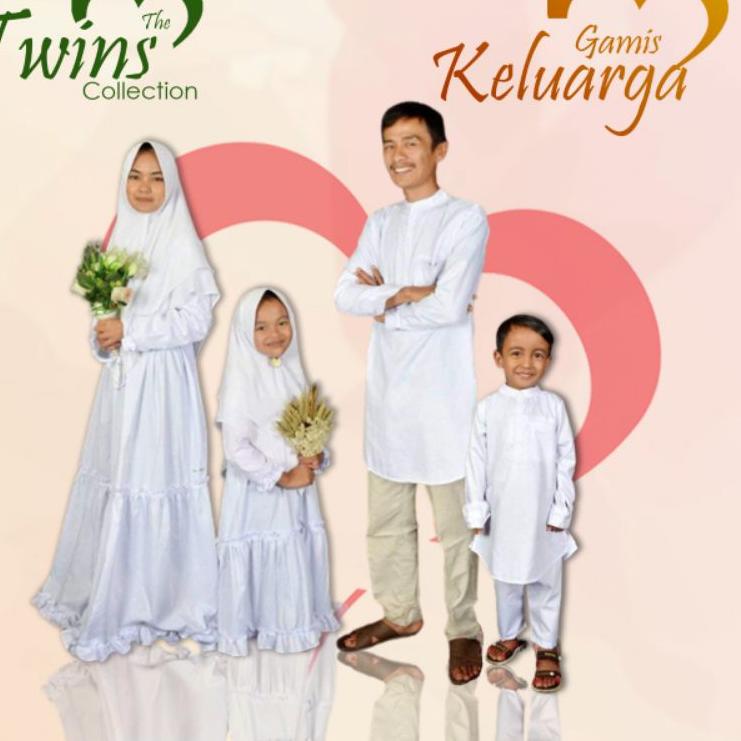 Terpercaya Baju Dress Gamis Wanita Putih Polos Couple Cople Ibu Dan Anak Perempuan Set Hijab Syari S