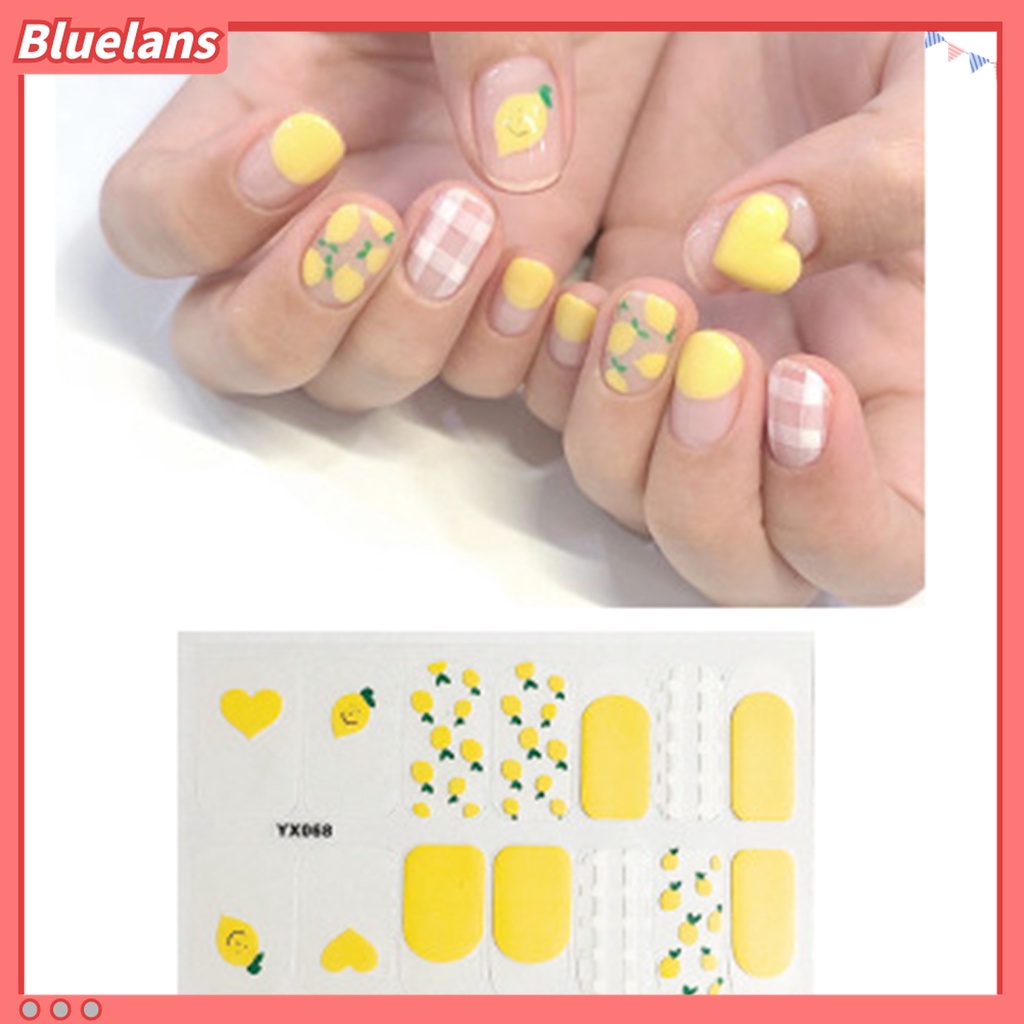 (In Stock) Kacamata Hitam Lensa Warna Warni ♡3pcs Stiker Kuku Full Cover Motif Kartun Anti Air Untuk Dekorasi Manicure