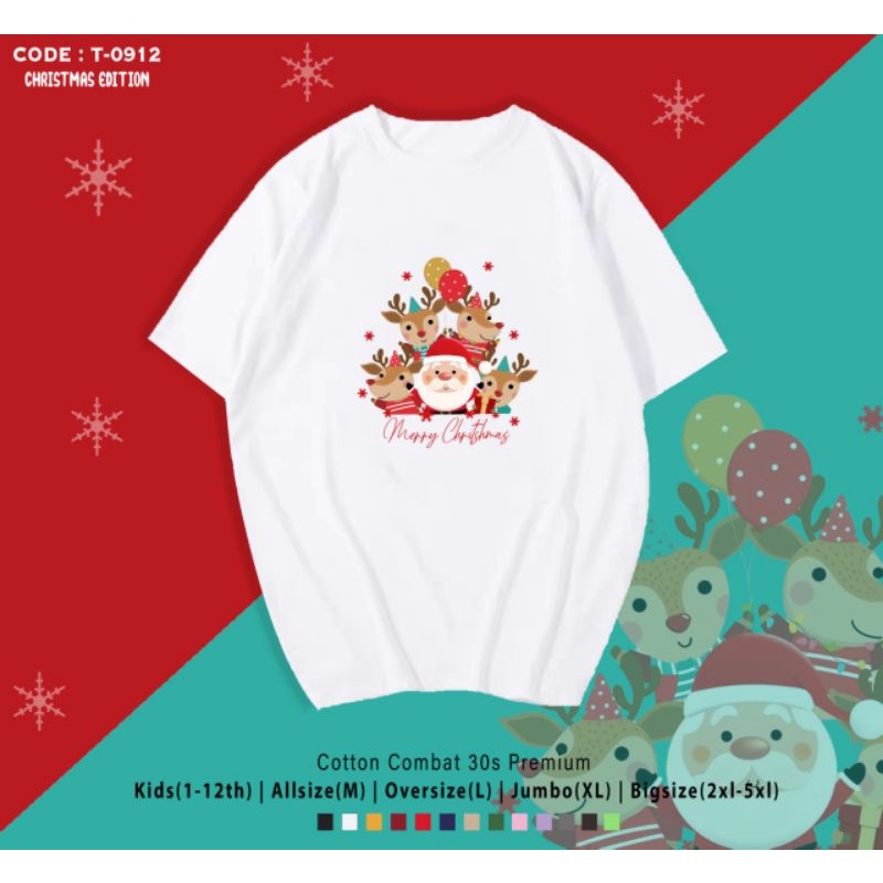 KAOS NATAL SANTA&amp;DEER RUSA/KAOS KATUN EDISI NATAL TERBARU