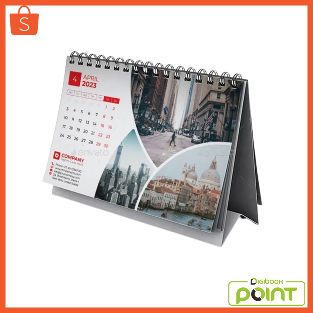 

Kalender Duduk 2024 Custom - Penyangga Linen 6 Lembar 1 Muka Kertas AC 260