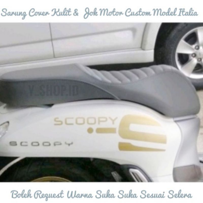Sarung Cover Kulit Jok Scoopy Karbu Old New 2010 - 2022 Caferacer