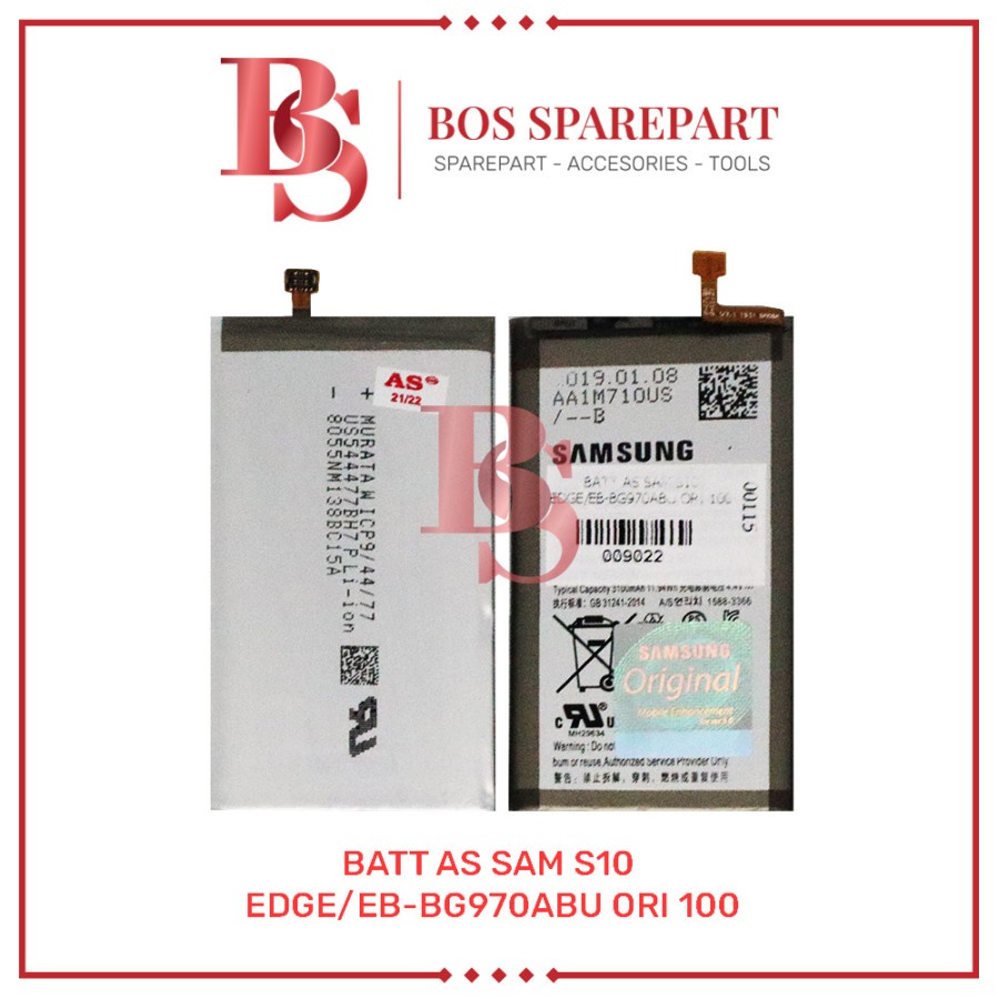 BATTERY AS SAMSUNG S10 EDGE / EB-BG970ABU ORI 100 / BATERAI / BATRE