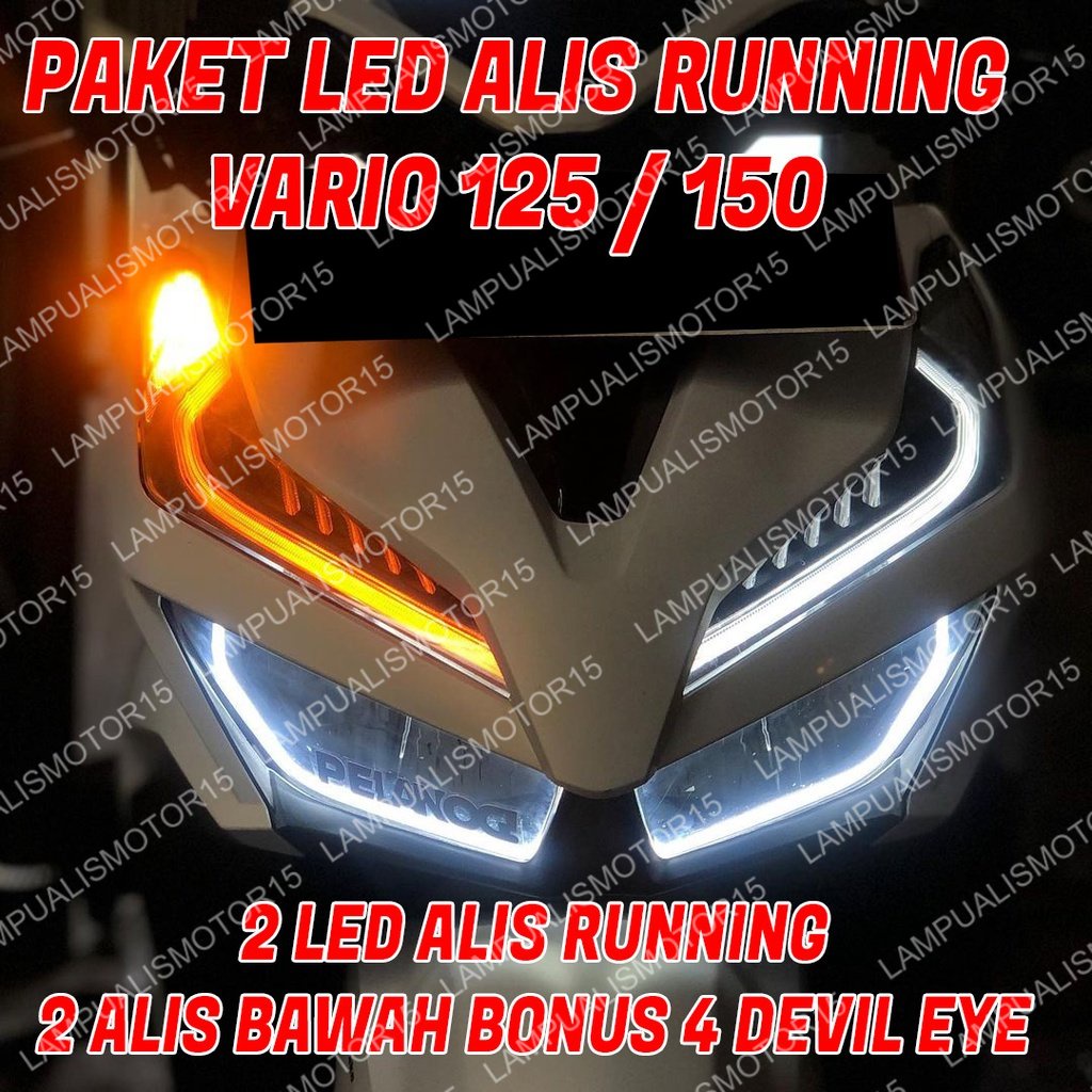 LAMPU ALIS RUNNING VARIO 125 150 BONUS DEVIL EYE