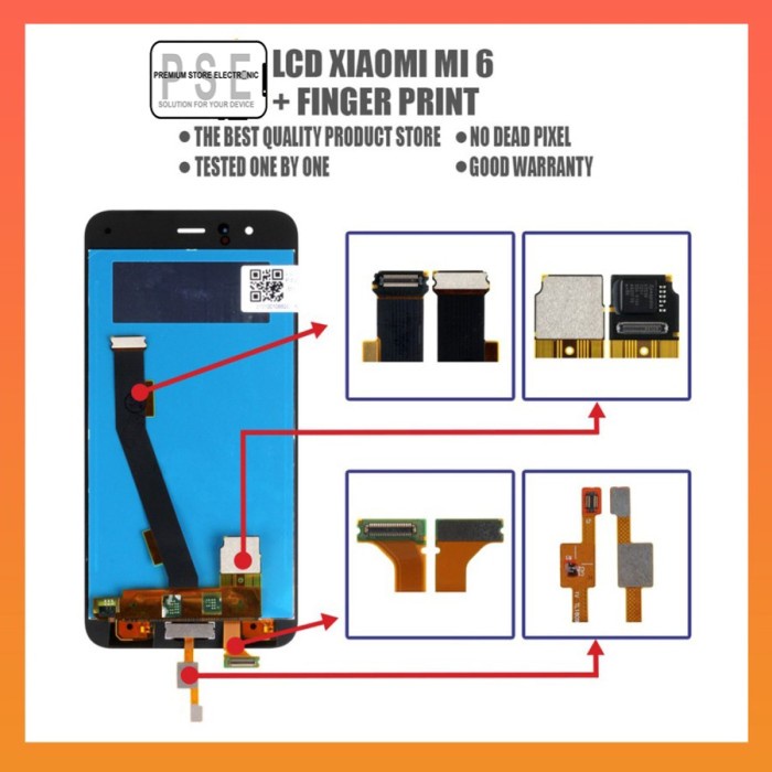 LCD Xiaomi Mi 6 FingerPrint ORIGINAL Fullset Touchscreen Garansi