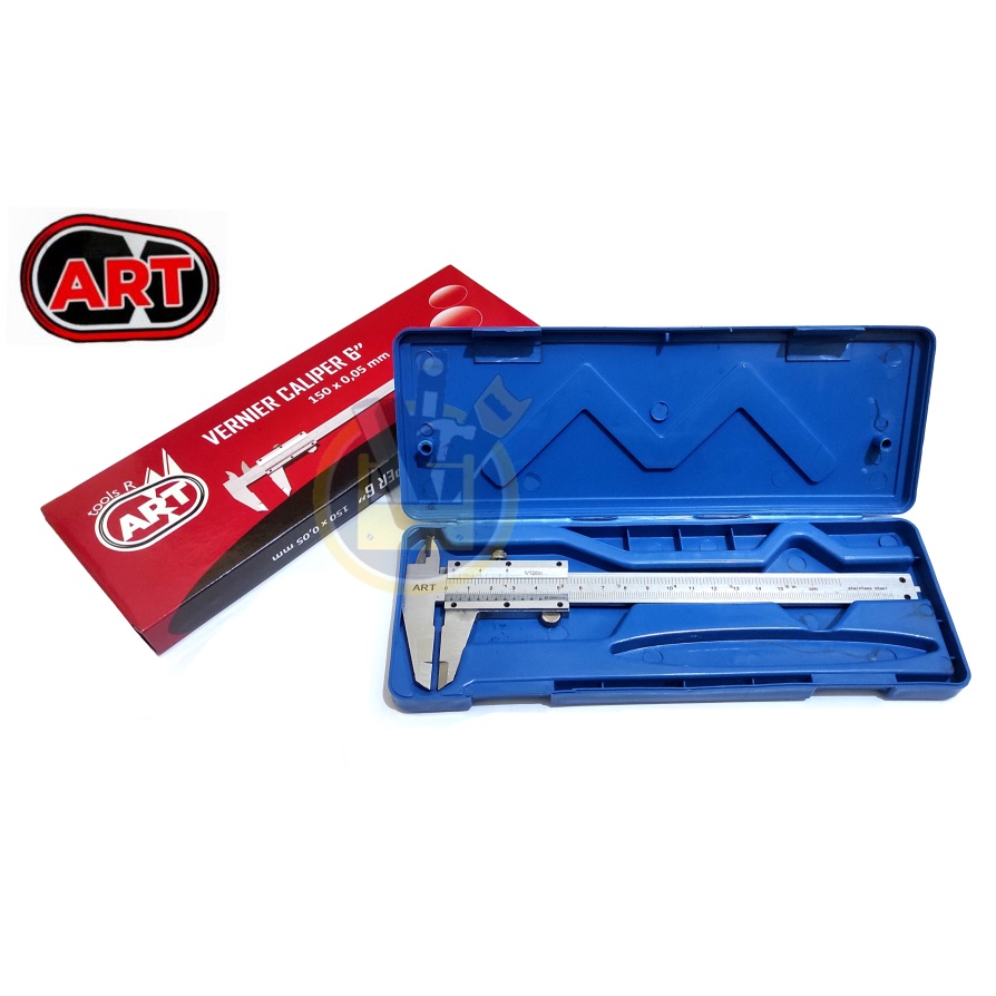 ART Sigmat Besi 6 Inch 0.05 150 mm Jangka Sorong Vernier Caliper Besi Jangka Sorong 0.05 Sketmat 150mm / Stainless Steell Vernier Caliper/ Sigmat Caliper Manual 6&quot;