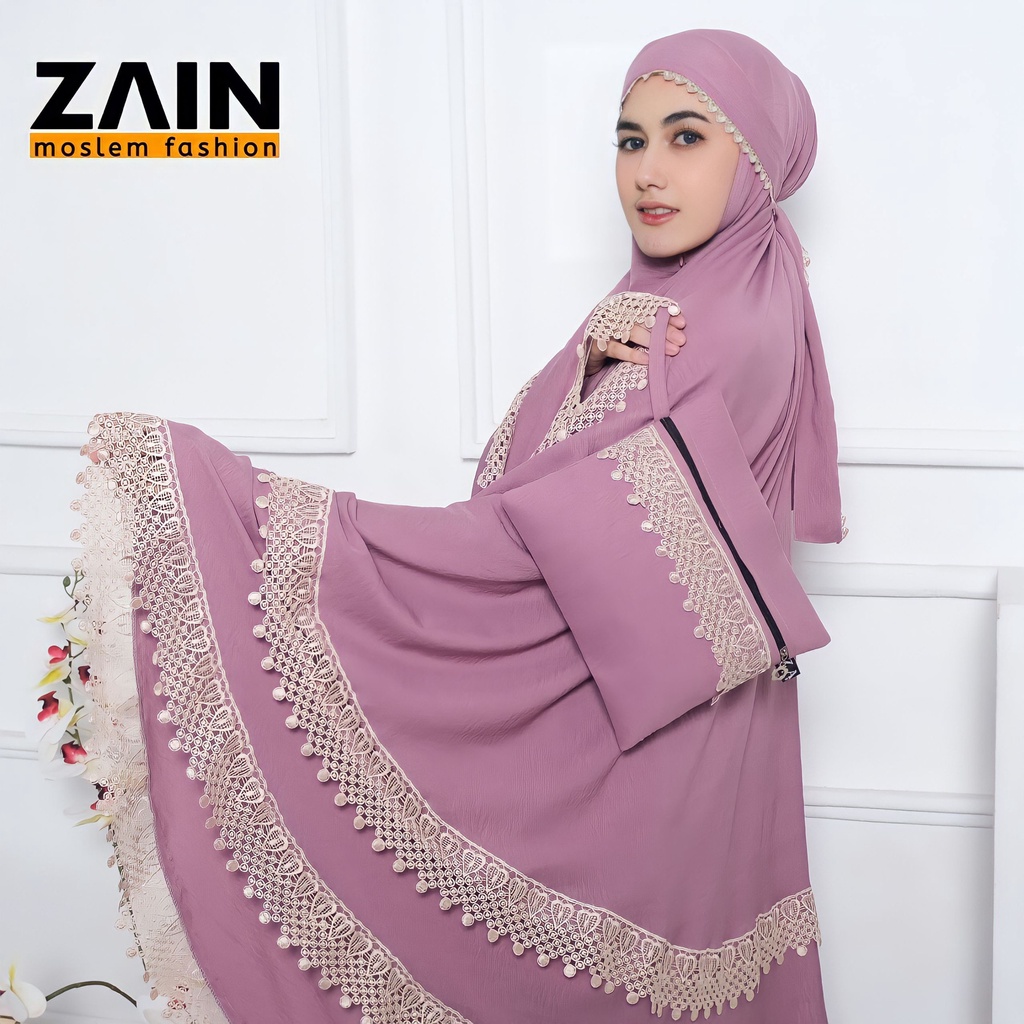 ZAIN - Mukena Dewasa Anggun 3in1 Crinkle Premium Mewah Jumbo Travel