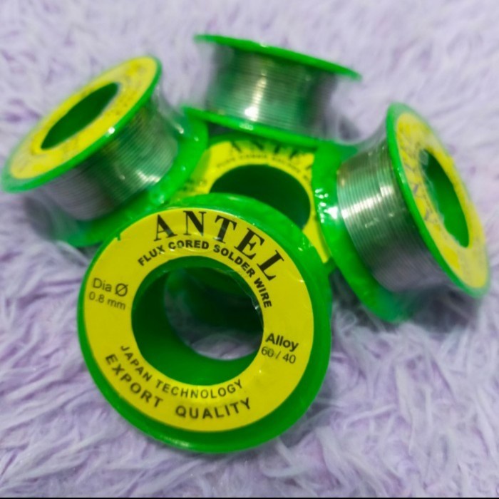 Timah Solder Antel 10M 10 Meter Roll KECIL Flux Tinol tenol 0.8mm