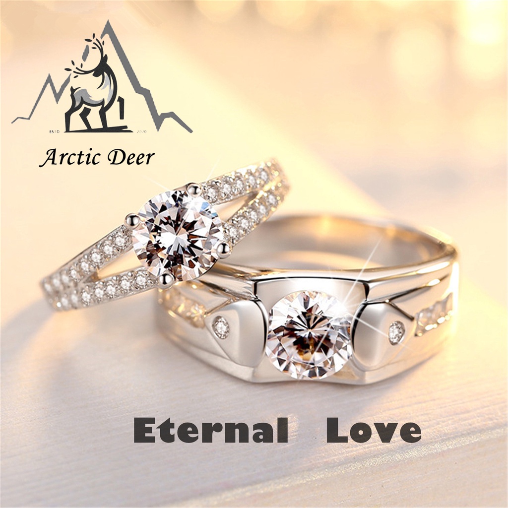 Cincin couple-Eternal Love cincin pasangan cincin titanium Original Arctic Deer