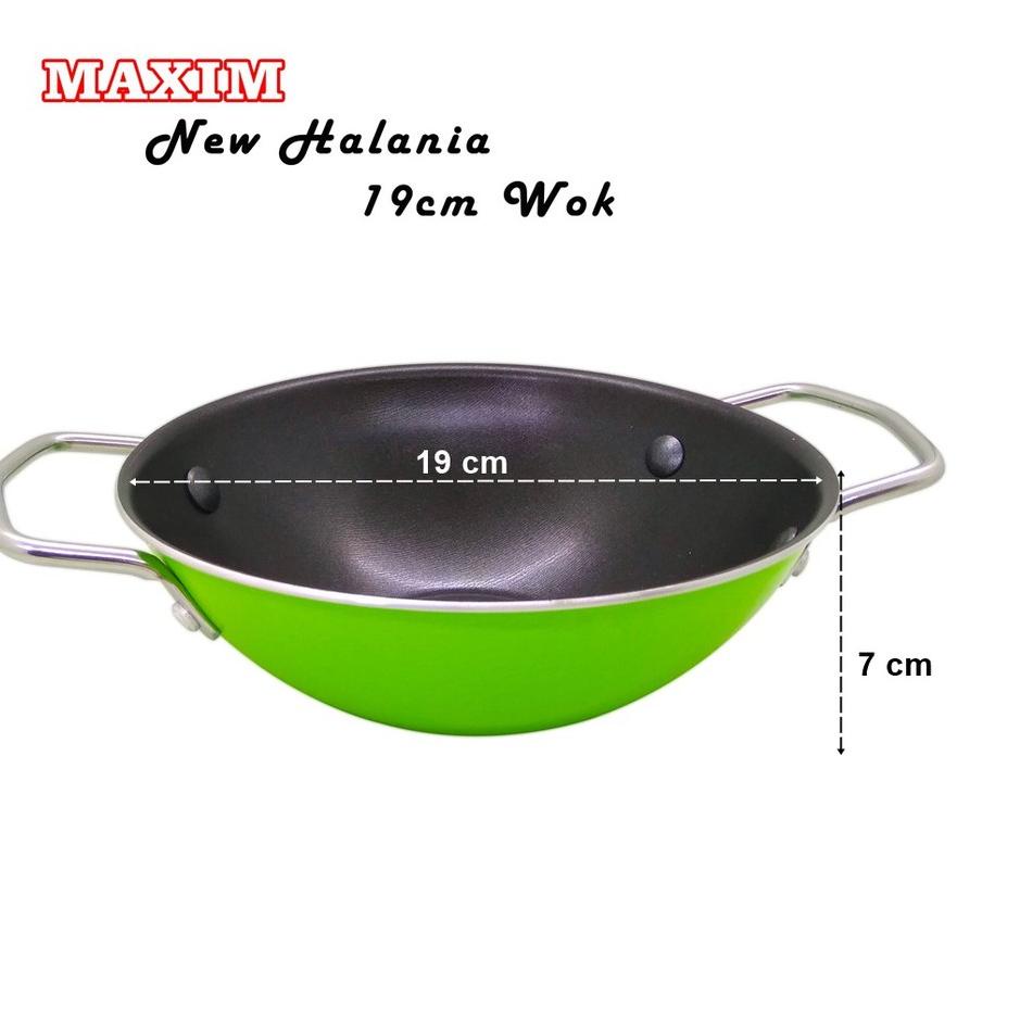 Stok Terbatas Maxim New Halania Mie Wok 19cm +Piring / Panci Mie + Piring / Wajan Mini