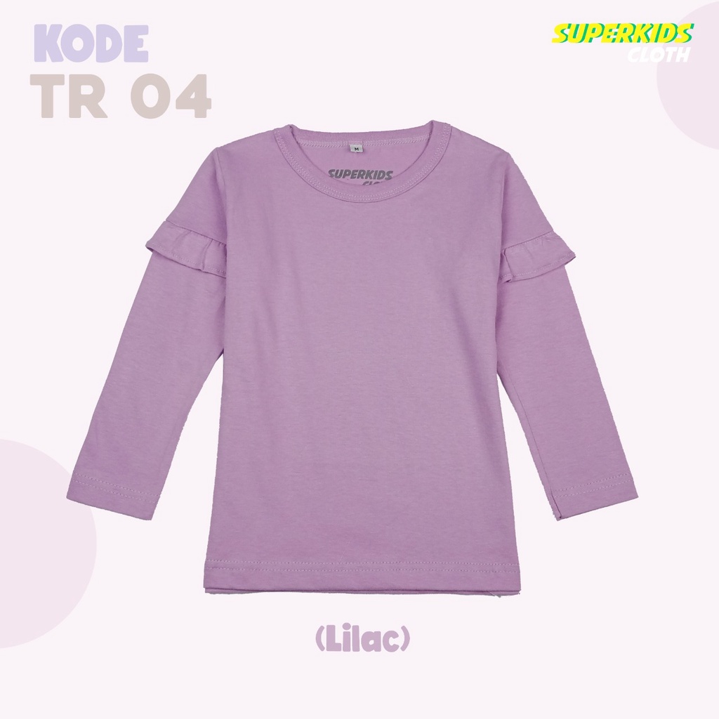 BAJU ANAK PEREMPUAN / KAOS ANAK PEREMPUAN / PAKAIAN ANAK CEWEK POLOS RAMPEL TANGAN LILAC BRAND SUPERKSIDCLOTH 1 - 11 TAHUN