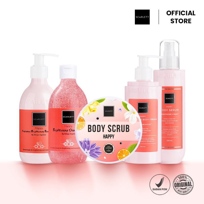 SCARLETT WHITENING HAPPY / CHARMING / JOLLY SERIES - HAPPY BODY CARE BPOM ORIGINAL