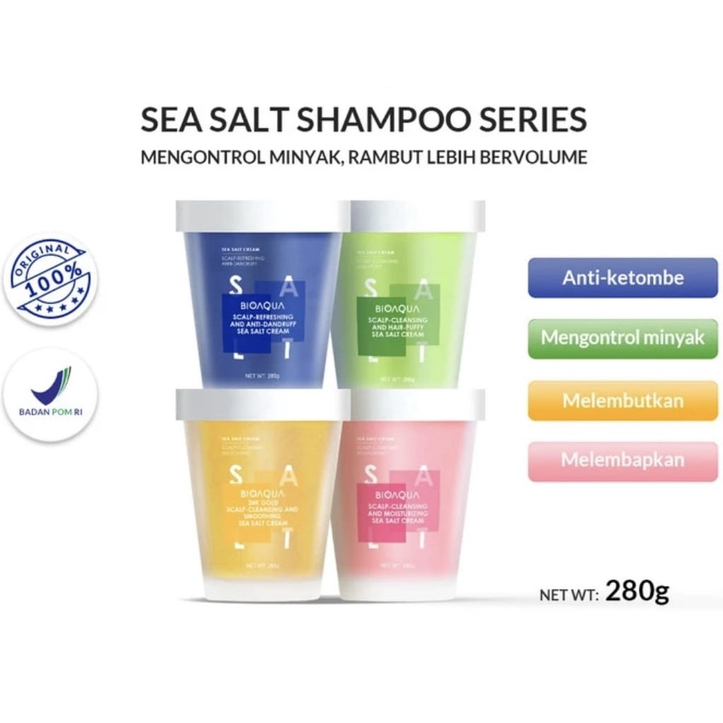 READY BIOAQUA Scalp Sea Salt Shampoo 280g Cleansing and Anti-Dandruff - Moisturizing