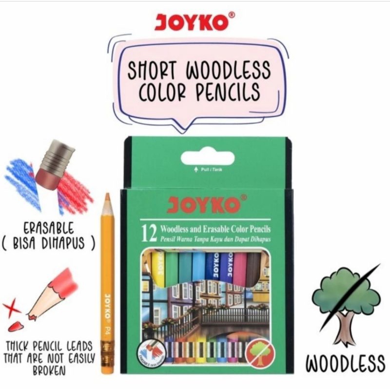

Pensil Warna Joyko 12 Pendek/Mini CP-120 BISA DIHAPUS