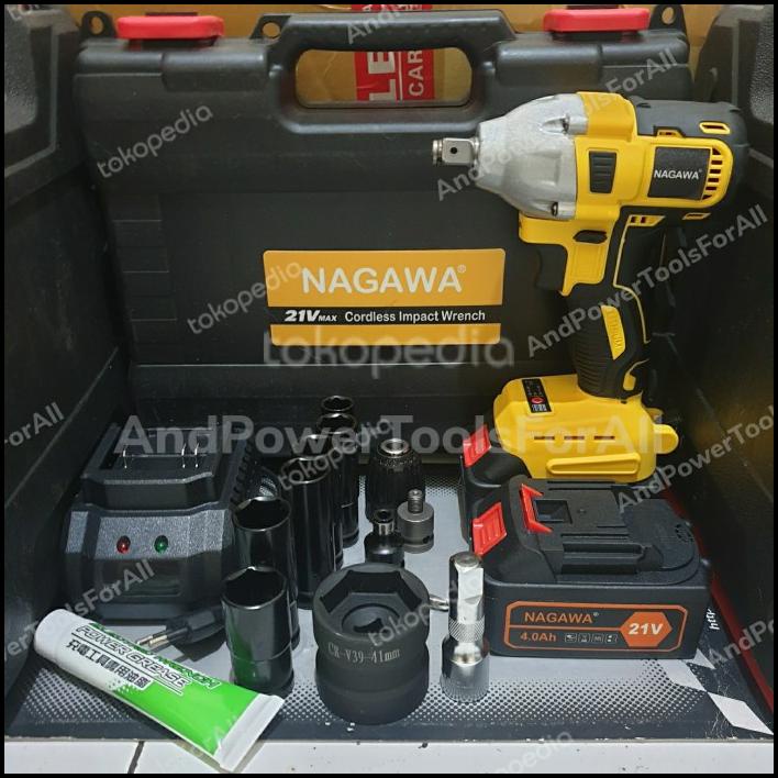 Impact Wrench Nic21K Nagawa 21V 4.0Ah - Paket Hemat Lengkap Bengkel