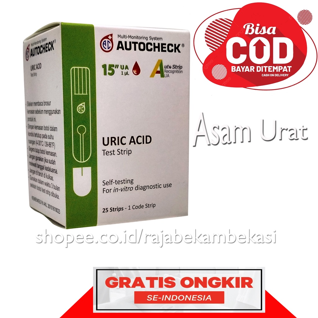 AUTOCHECK Strip Asam Urat - Uric Acid Isi 25 Strips