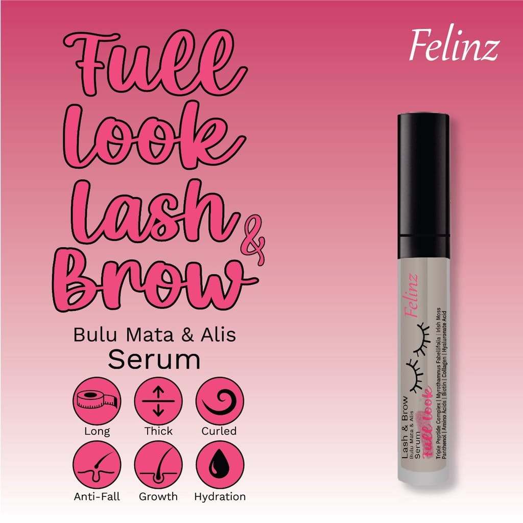 FELINZ FULL LOOK LASH&amp;BROW SERUM BULU MATA DAN ALIS 2IN1 TREATMENT 7ML