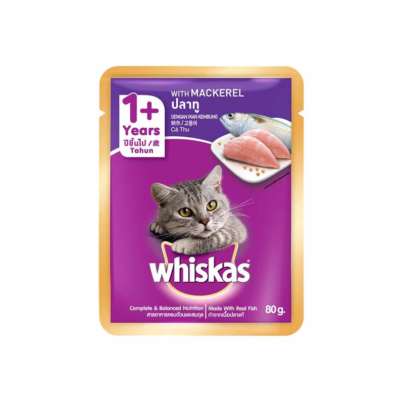 Whiskas Pouch Adult Mackerel 85gr