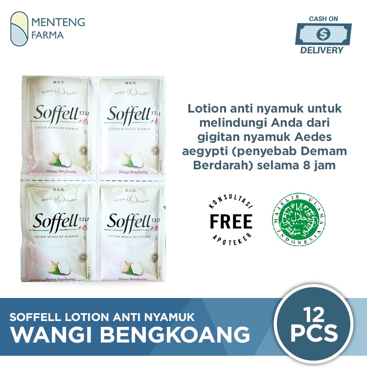 Soffell Lotion Wangi Bengkoang Isi 12 Sachet - Lotion Anti Nyamuk